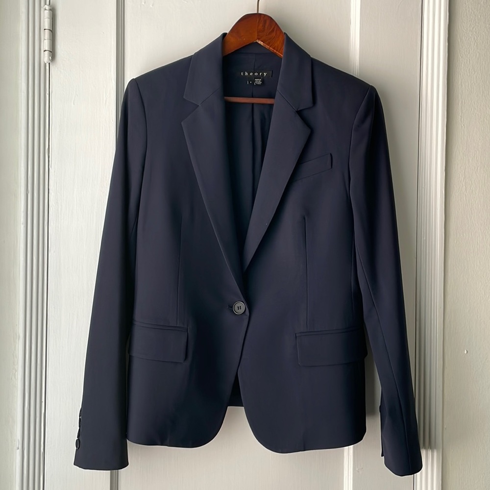 Theory suit jacket, navy, size 4